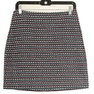 Loft Skirt Women’s 6P Red White Blue Striped A Line Knit Lined
